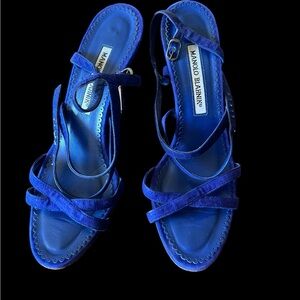 Manolo Blahnik Vibrant Blue Sandals